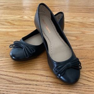 Leather Bow Ballet Flats